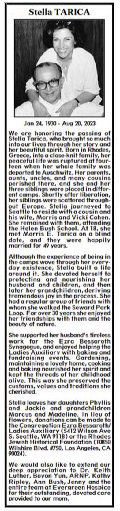 Stella Tarica headstone